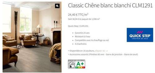 Parquet Quick Step CLM1291, Bricolage & Construction, Planches & Dalles, Neuf, Parquet, Enlèvement