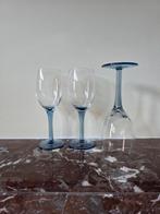Wijnglazen blauwe voet, Ophalen, Glas of Glazen, Effen, Glas