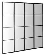 Spiegel - Industriële raamspiegel van zwart metaal (Beckett), Ophalen, 100 tot 150 cm, Vierkant, Zo goed als nieuw