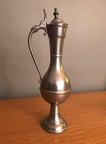 Tinnen kandelaar Hoogte: 22 cm  Mortsel beschikbaar voor biedingen