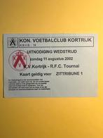Ticket KV Kortrijk FC Tournai 11/08/2002 vriendschappelijk, Verzenden