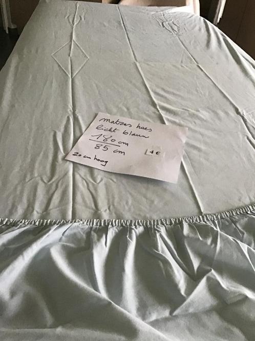 matras hoes licht blauw 180 cm op 85 cm, Huis en Inrichting, Slaapkamer | Beddengoed, Zo goed als nieuw, Blauw, Ophalen of Verzenden