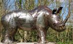 Neushoorn ''Rino'' XXL - 130 x 210 cm - Handgemaakt en Uniek, Ophalen of Verzenden, Metaal, Dierenbeeld