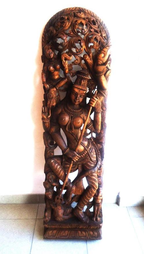Erotieke Wand Sculptuur Godin Indisch Antiek Lakshmi😍💑😎👌, Antiek en Kunst, Kunst | Beelden en Houtsnijwerken, Ophalen of Verzenden