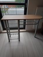 bijzet(bar)tafel met eventueel 2 barkrukken, 100 à 150 cm, Brun, 25 à 50 cm, Enlèvement