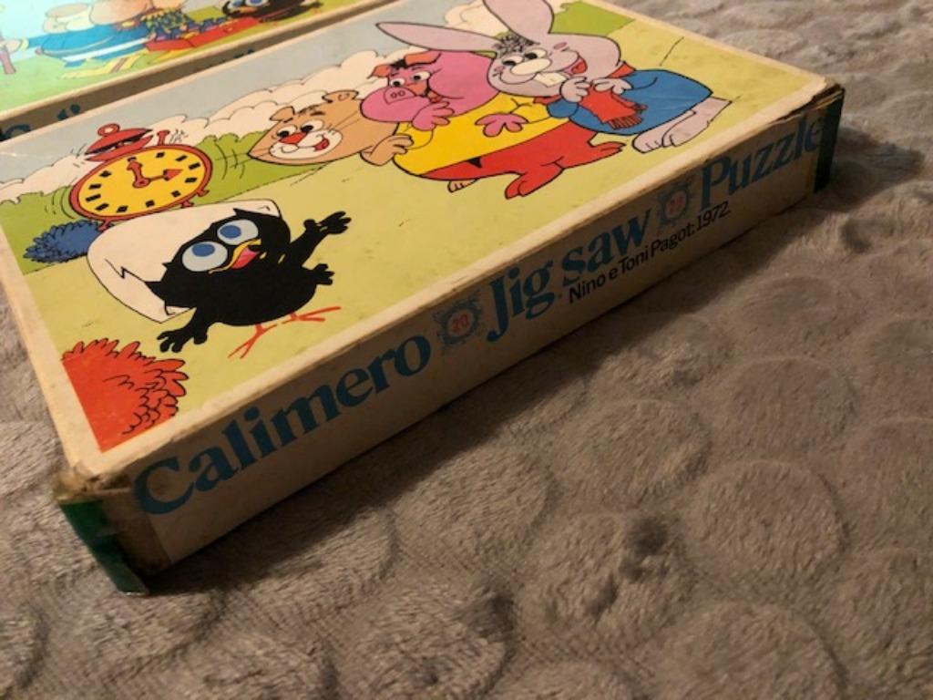 Retro puzzels Calimero, 2 stuks 20 stukken elk, Gebruikt, 10 tot 50 stukjes, Geen idee, Ophalen of Verzenden