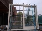 Houten schuifraam met schuifvliegenhor, Doe-het-zelf en Bouw, Raamkozijnen en Schuifdeuren, Ophalen, Gebruikt