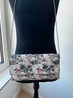 Grijze bloem tasje, Handtassen en Accessoires, Tassen | Damestassen, Ophalen of Verzenden, Zo goed als nieuw