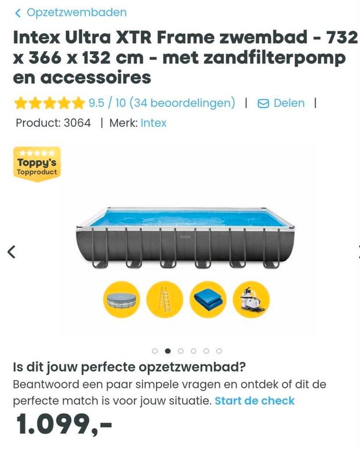 intex Ultra Frame XTR, Tuin en Terras, Zwembaden, Nieuw, Ophalen