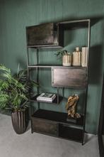 NIEUWE Zwart metalen open kast boekenkast drankenkast Duan, Antiek en Kunst, Ophalen