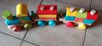 Blokken trein in hout speelgoed, Kinderen en Baby's, Speelgoed |Speelgoedvoertuigen, Ophalen of Verzenden, Zo goed als nieuw