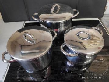 Lot de 3 casseroles en inox beschikbaar voor biedingen