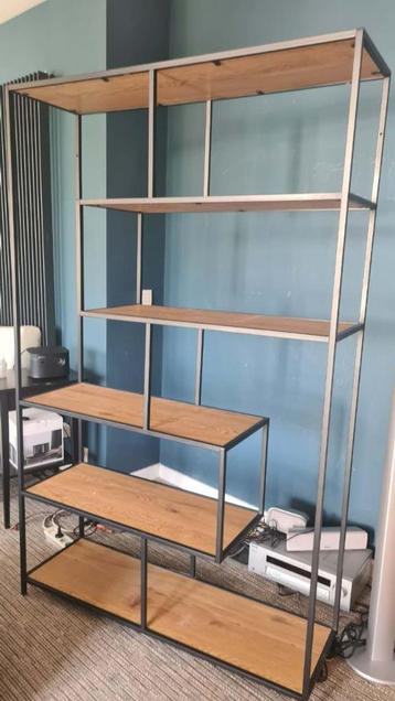 boekenrek metaal met hout modern 114x185 beschikbaar voor biedingen