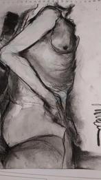 Naakten mannelijk houtskool, Antiek en Kunst, Kunst | Tekeningen en Fotografie, Ophalen of Verzenden