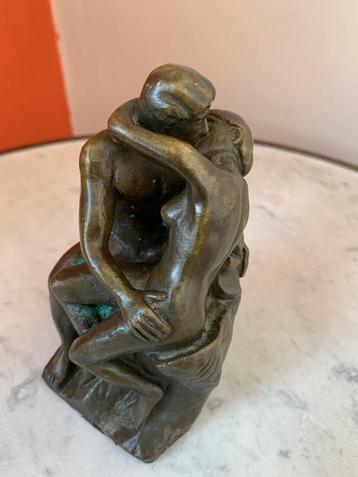 Sculptuur „De kus van Rodin” bronzen reproductie, Antiek en Kunst, Ophalen of Verzenden, Brons