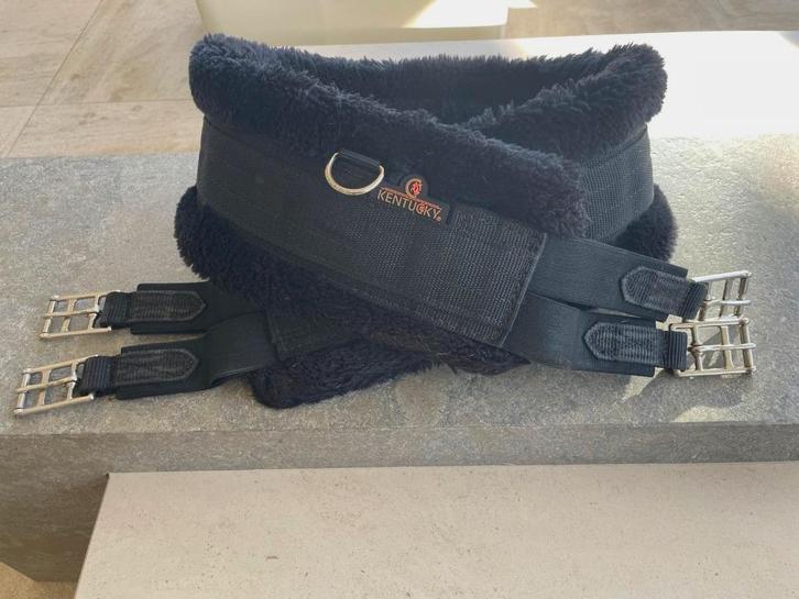 Kentucky Singel Sheepskin Dressuur 140 cm Zwart/Zwart, Dieren en Toebehoren, Paarden en Pony's | Hoofdstellen en Tuigage, Zo goed als nieuw