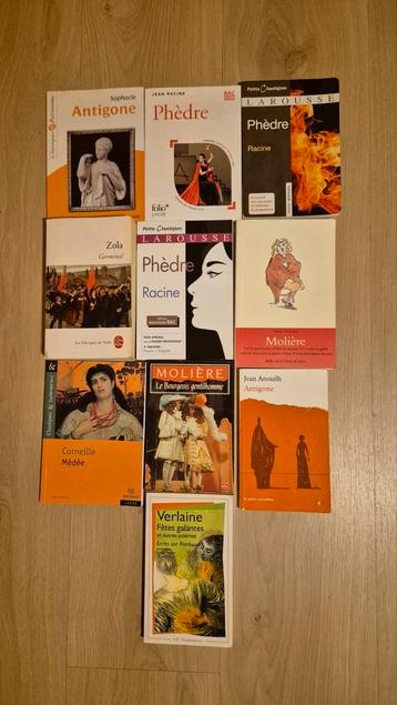 Set klassieke middelbare schoolboeken - Racine, Molière, Zol beschikbaar voor biedingen