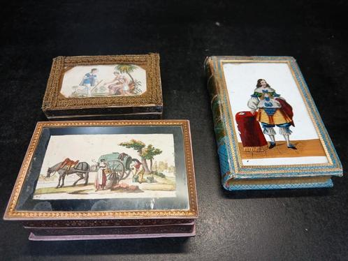 Drie doosjes 19e eeuw, Antiek en Kunst, Antiek | Overige Antiek, Verzenden