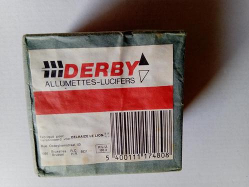Ancien emballage Derby 10 x 40 Allumettes emballées en boite, Collections, Articles de fumeurs, Briquets & Boîtes d'allumettes