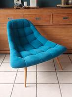Petrolblauwe Lounge chair Kolton. Als nieuw!, 75 tot 100 cm, Scandinavisch, Zo goed als nieuw, Hout
