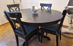 Table à manger extensible et 4 chaises IKEA INGATORP, Maison & Meubles, Utilisé, 4 à 6 chaises, Extensible