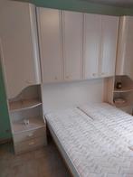 Slaapkamer : bed - lattenbodem + matras - kast/wandmeubel, Huis en Inrichting, Ophalen, Zo goed als nieuw, Verstelbaar