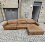 Lederen zetel in cognac kleur, Huis en Inrichting, Ophalen, Gebruikt, Hoekbank, 300 cm of meer