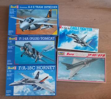 Lot de 5 pièces 1/72 - F-15 - F-14 - A-6 - EFA - F/A-18