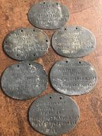 6 ww1/wo1 Erkennungsmarke dezelfde eenheid., Verzamelen, Militaria | Algemeen, Ophalen of Verzenden