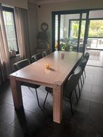 Moderne massieve eiken eettafel, Huis en Inrichting, Tafels | Eettafels, Ophalen, Zo goed als nieuw
