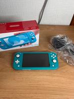 Nintendo Switch Lite blauwe console in doos met oplader, Games en Spelcomputers, Ophalen, Turquoise, Zo goed als nieuw