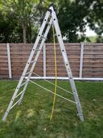 Aluminium ladder 2x8 treden, Ophalen, Zo goed als nieuw, Ladder, Opvouwbaar of Inschuifbaar