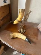 2 slagtanden en houder, Antiek en Kunst, Ophalen