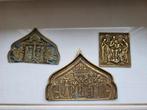 set van antieke koperen iconen, Ophalen of Verzenden