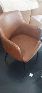 6 stevige stoelen cognac lederlook Aangekocht bij teak deco, Huis en Inrichting, Stoelen, Ophalen, Zo goed als nieuw