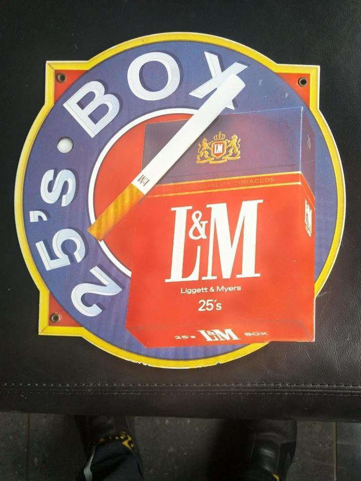 EMAILLE RECLAMEBORD (mijn stock N°2 ) L&M of BIEDEN 99 e.!, Verzamelen, Merken en Reclamevoorwerpen, Zo goed als nieuw, Reclamebord