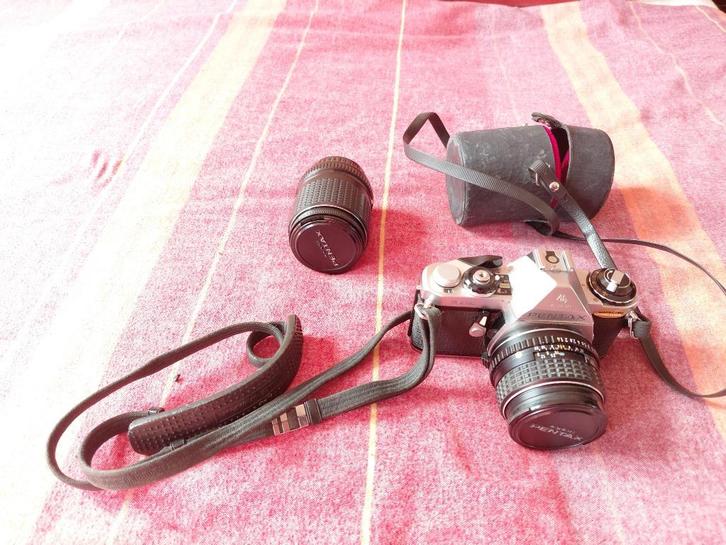 Te koop : fototoestel PENTAX ME met lenzen en studiolamp, Audio, Tv en Foto, Fotocamera's Analoog, Gebruikt, Spiegelreflex, Pentax