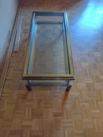 Mooie, design salontafel in glas, metaal en chrome, Ophalen, Gebruikt, 100 tot 150 cm, 50 tot 100 cm