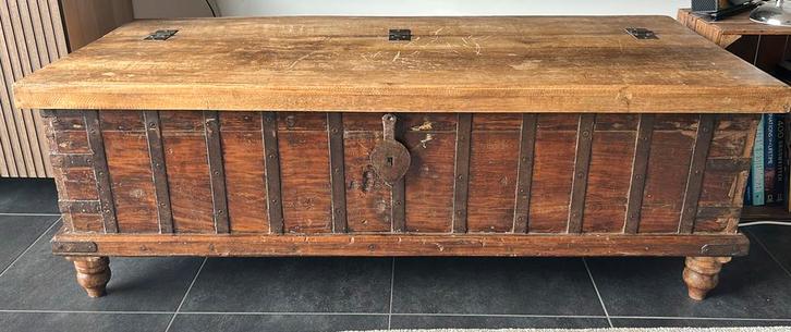 Salon tafel met ruime berging Indonesië, Antiek en Kunst, Antiek | Meubels | Tafels, Ophalen