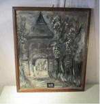 Mooi Oud Geschilderd Werk 'Ingang van het Domein' - Gesign, Antiek en Kunst, Ophalen of Verzenden