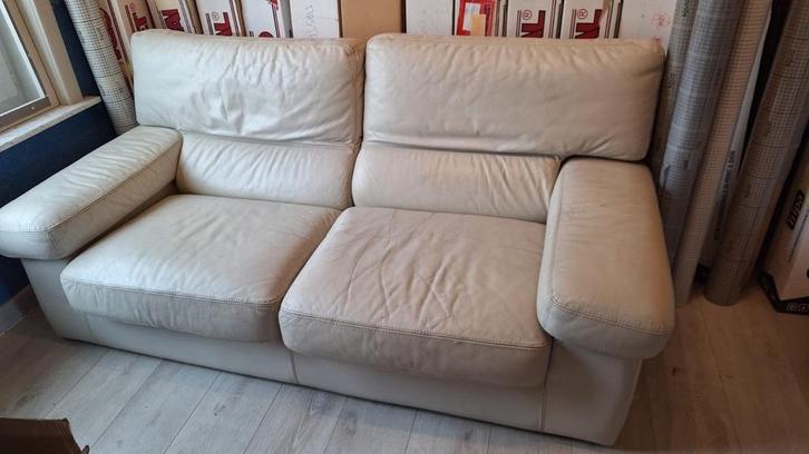 Lederen salon, Huis en Inrichting, Zetels | Complete zithoeken, Gebruikt, Leer, Ophalen