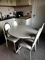 Eettafel met 4 stoelen, Huis en Inrichting, Ophalen, Gebruikt, Vier personen, Rond