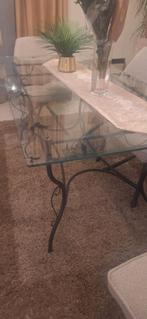 Table salle à manger + table basse en fe4 forgé et verre, Maison & Meubles