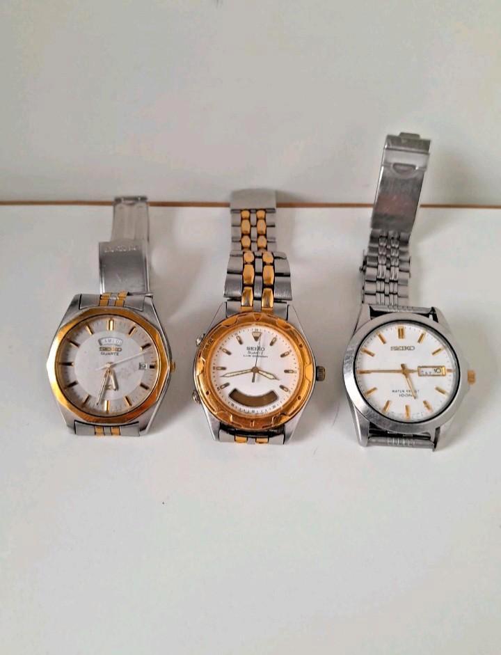 Lot 3 Seiko Vintage horloge (niet getest), Handtassen en Accessoires, Horloges | Dames, Gebruikt, Seiko, Staal, Staal, Ophalen of Verzenden