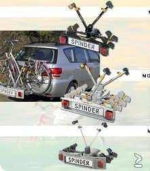 Spinder fietsendrager voor op de trekhaak te huur., Auto diversen, Fietsendragers, Zo goed als nieuw, Trekhaakdrager, 2 fietsen