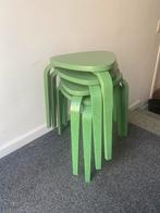 4 x groene houten krukjes IKEA, Huis en Inrichting, Ophalen, Zo goed als nieuw