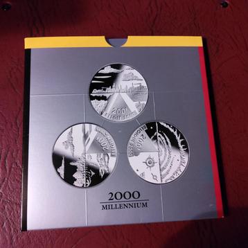 België 200 frank zilver Albert II - 2000 millennium set  beschikbaar voor biedingen