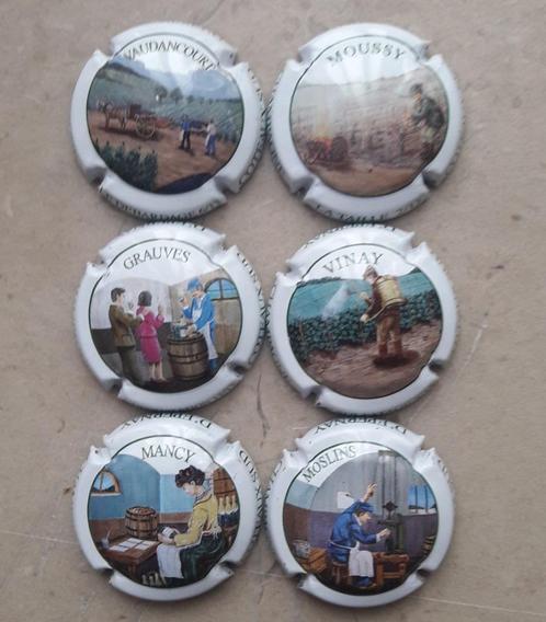 Lot de 6 capsules de Champagne coteaux sud d'Epernay, Verzamelen, Complete verzamelingen en Collecties, Ophalen of Verzenden