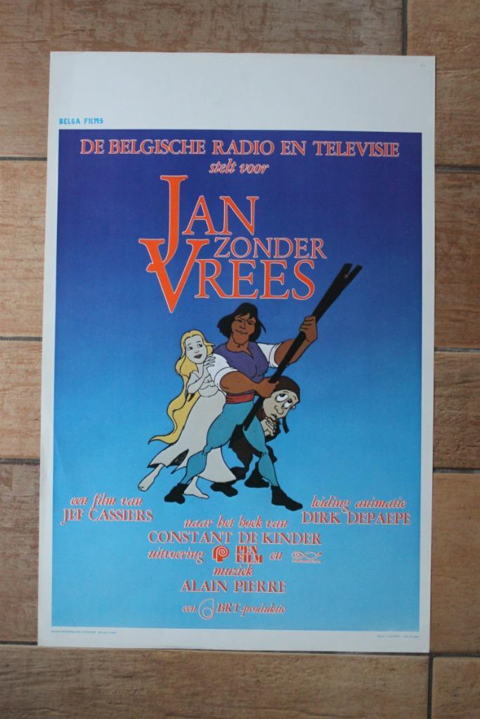 filmaffiche Jan Zonder Vrees 1984 filmposter, Verzamelen, Posters, Zo goed als nieuw, Film en Tv, A1 t/m A3, Rechthoekig Staand