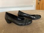 Zwarte schoenen in leer met lage hak, Rieker, maat 39, Schoenen met lage hakken, Zwart, Ophalen of Verzenden, Zo goed als nieuw
